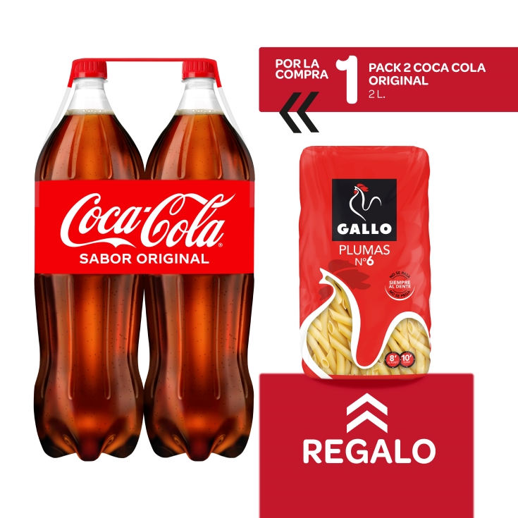 coca cola 2l, pk-2 + plumas nº 6 gratis