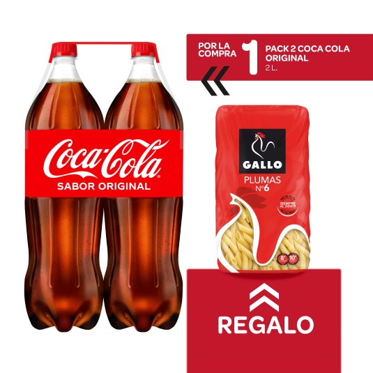 coca cola 2l, pk-2 + plumas nº 6 gratis