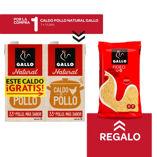caldo pollo natural + fideo nº0 gratis