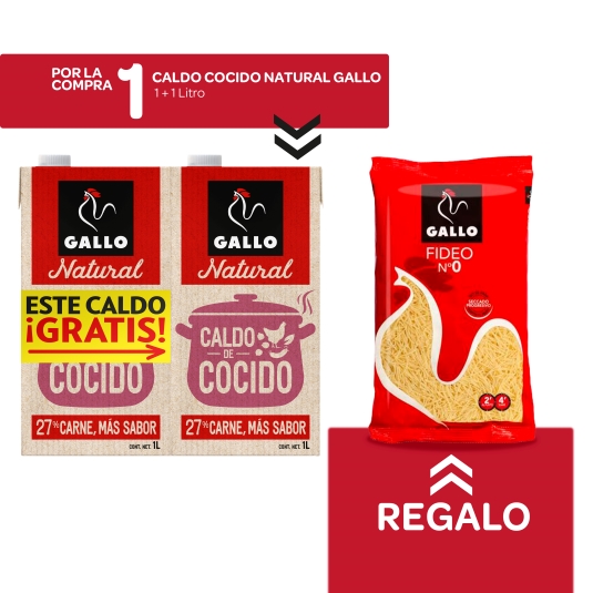 caldo cocido natural + fideo nº0 gratis