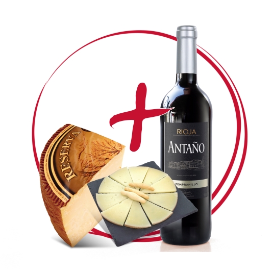 queso reserva 1/4 + vino rioja antaño 750ml