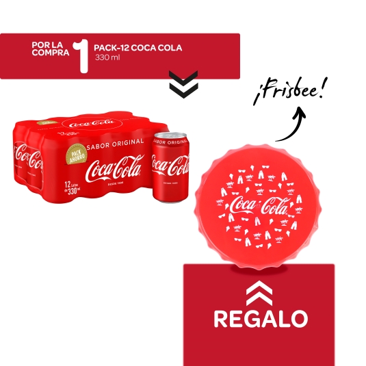 refresco cola pack-12 + frisbee gratis