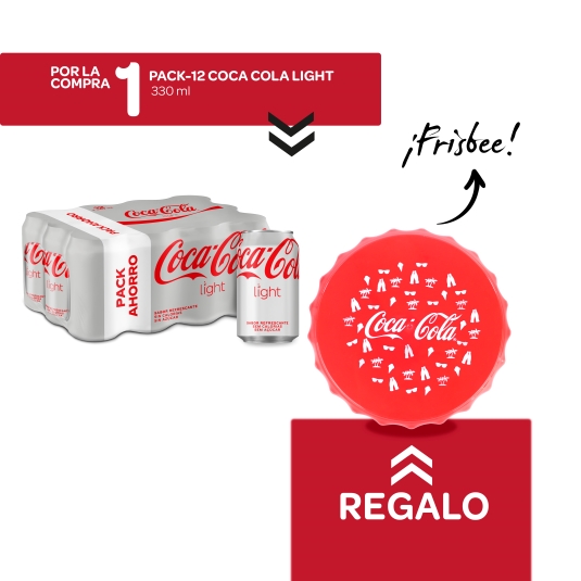 refresco cola light pack-12 + frisbee gratis