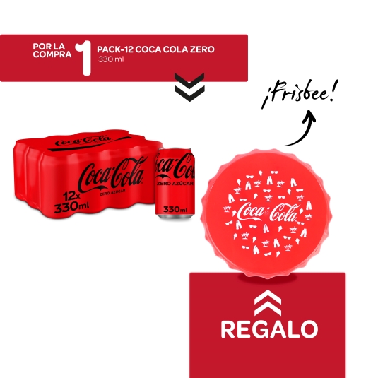 refresco cola zero pack-12 + frisbee gratis