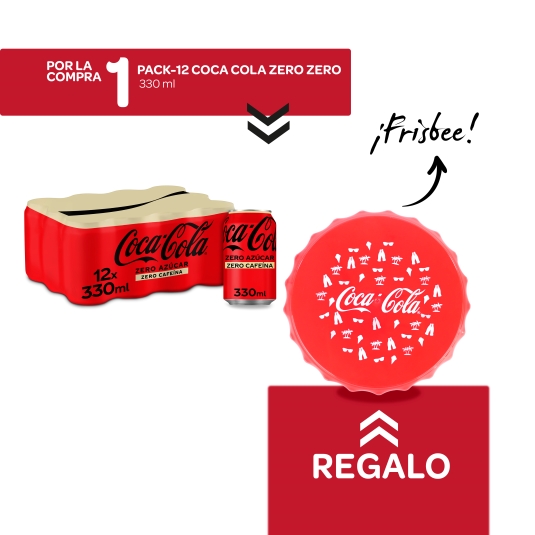 refresco cola zero zero pack-12 + frisbee