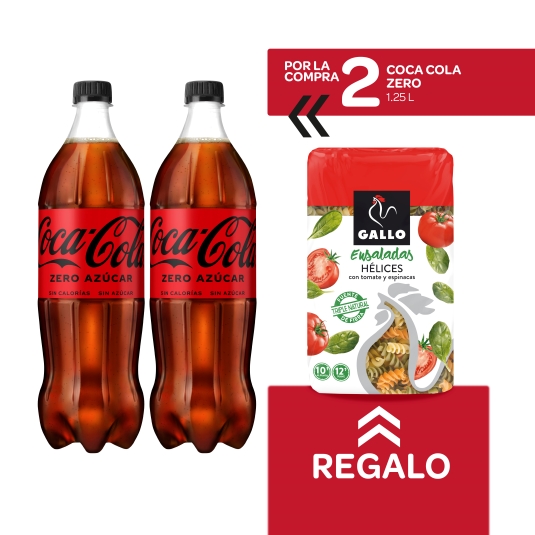 2 refresco cola zero 1,25l + hélices ensalada