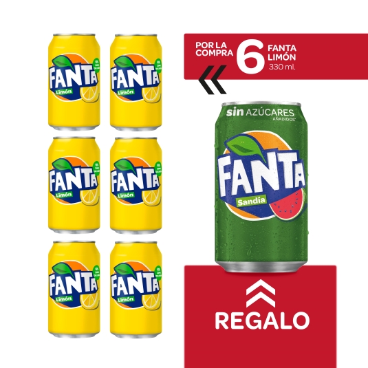 6 refresco limón 33cl + fanta sandía 33cl