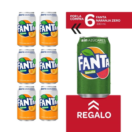 6 refresco naranja zero 33cl + fanta sandía