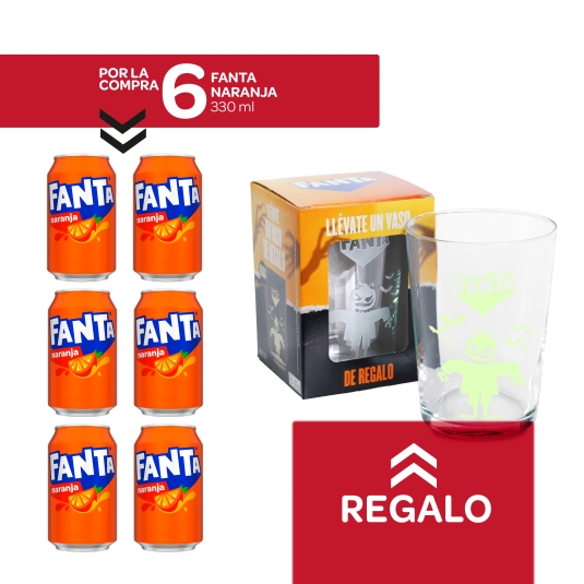 refresco naranja pack-6 + vaso halloween