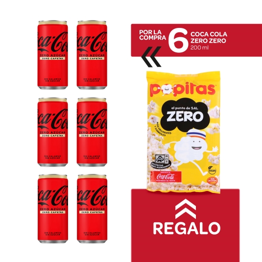 6 refrescos cola zero zero 200ml + popitas