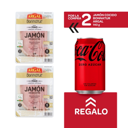 2 sobres jamón cocido 140g + cola zero gratis