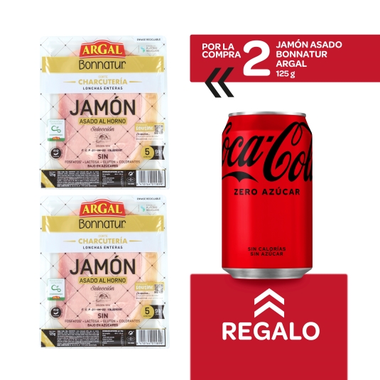 2 sobres jamón asado 125g + cola zero gratis