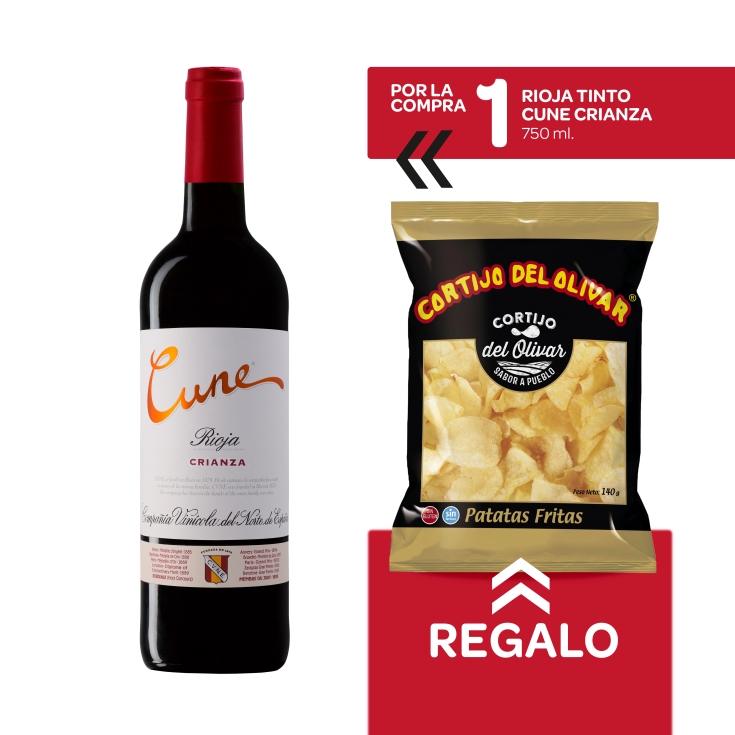 tinto rioja crianza + patatas fritas gratis