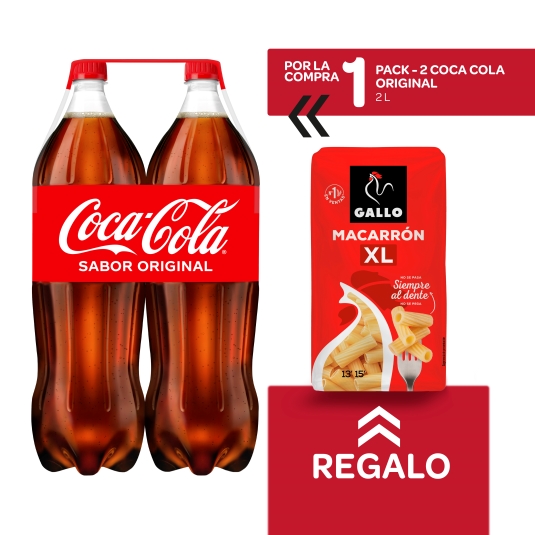 refresco cola 2l, pk-2 + macarron rayado xl