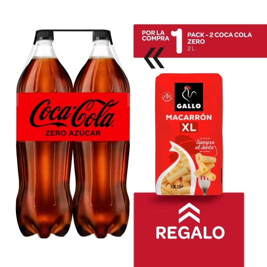 cola zero 2l, pk-2 + macarron rayado xl