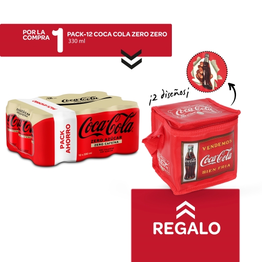 cola zero zero 330ml, pk-12 + bolsa nevera