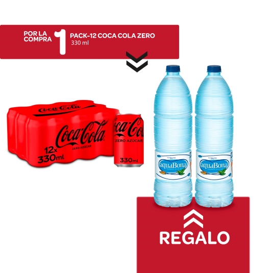refresco de cola zero pk-12 + 2 botella agua