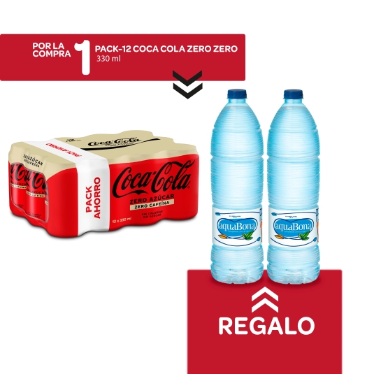 refresco cola zero zero pk-12+ 2 botella agua