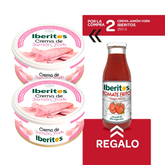 2 crema jamón york 250g + tomate frito gratis