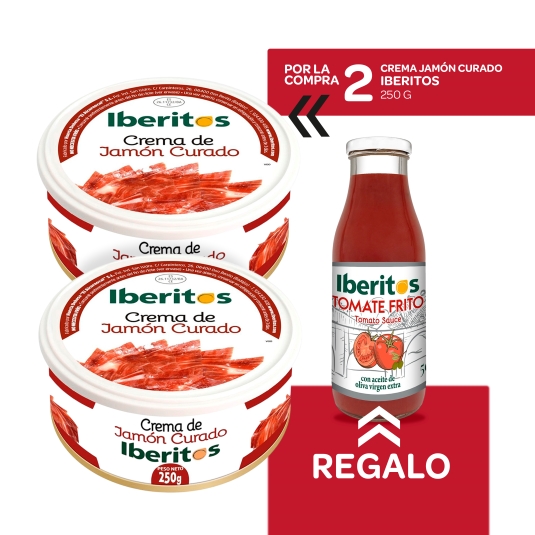 2 crema jamón curado 250g + tomate frito