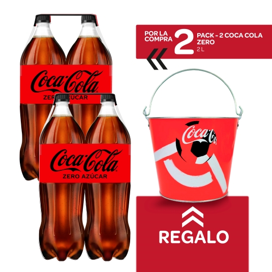 2 cola zero 2l, pk-2 + cubo metal gratis