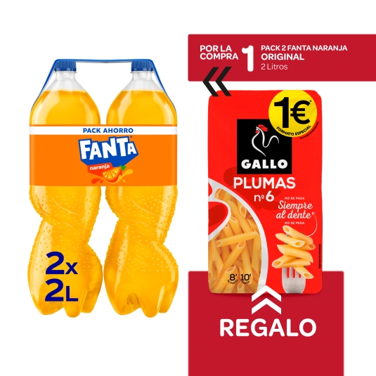 refresco naranja 2l, pk-2 + plumas nº6 gratis