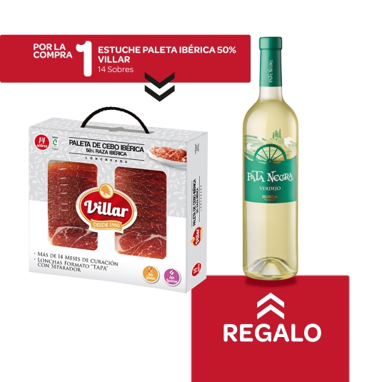 estuche paleta 50%, 14 sobres + verdejo