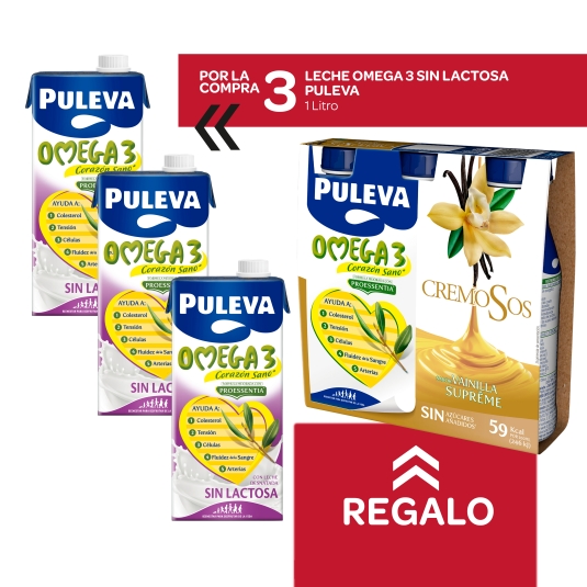 3 leche sin lactosa, 1l + bebida vainilla