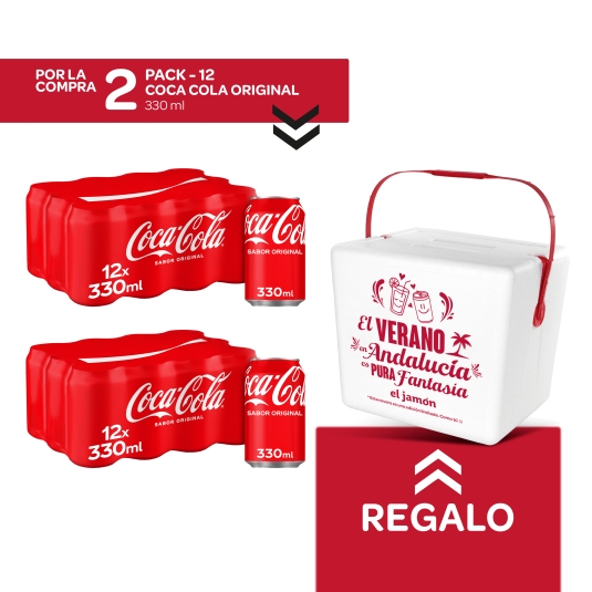 2 cola lata, 330ml pk-12 + nevera 21l gratis