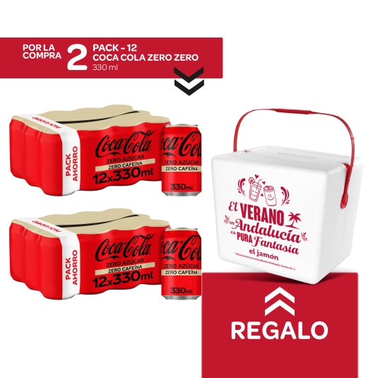 2 cola zero zero, 330ml pk-12 + nevera gratis