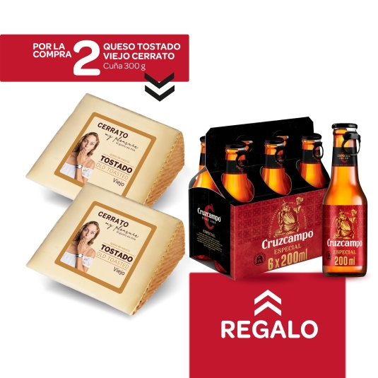 2 cuña tostado viejo, 300g + cerveza esp pk-6