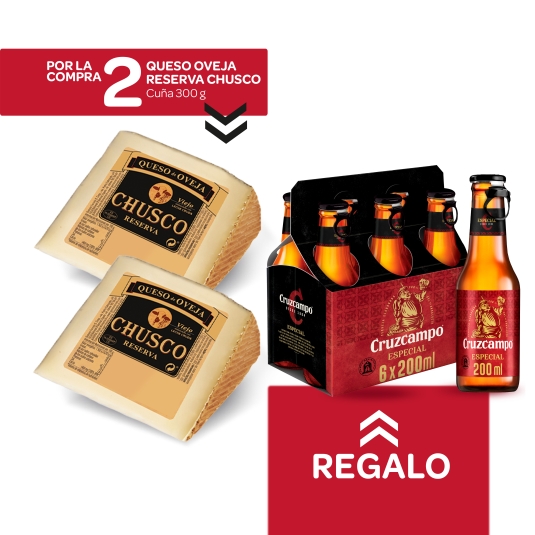 2 cuña oveja reserva, 300g + cerveza esp pk-6