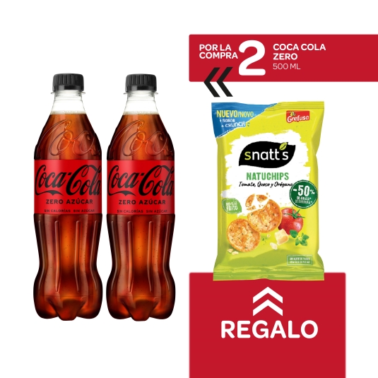 2 refresco cola zero 500ml + snatts gratis