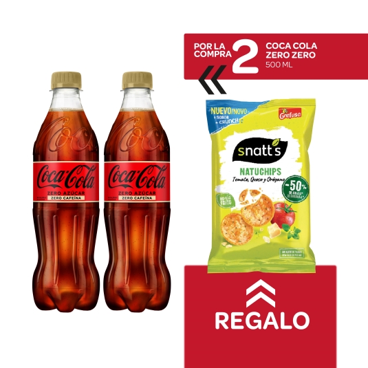 2 cola zero zero 500ml + snatts gratis