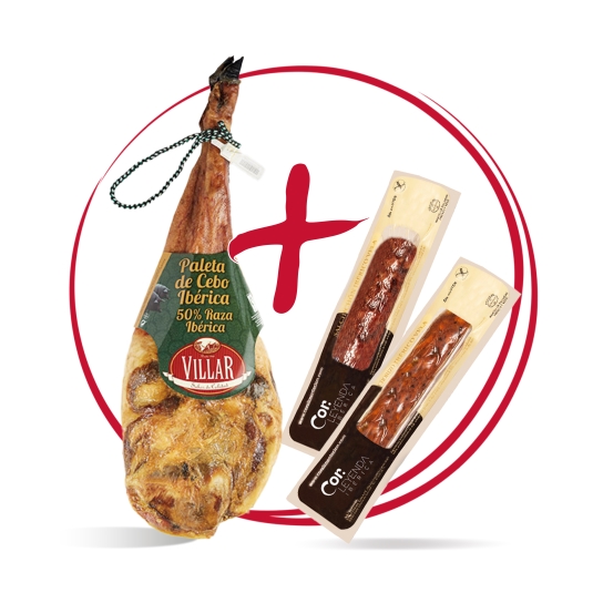 paleta ibérica 50% + chorizo y salchichón 250g