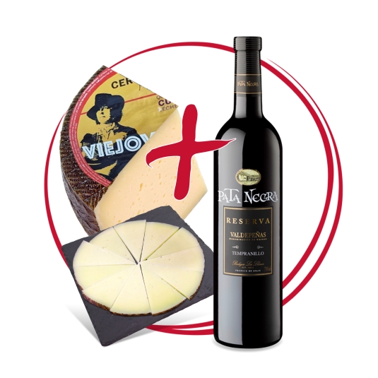 queso curado 1/4 800g + vino tinto gratis