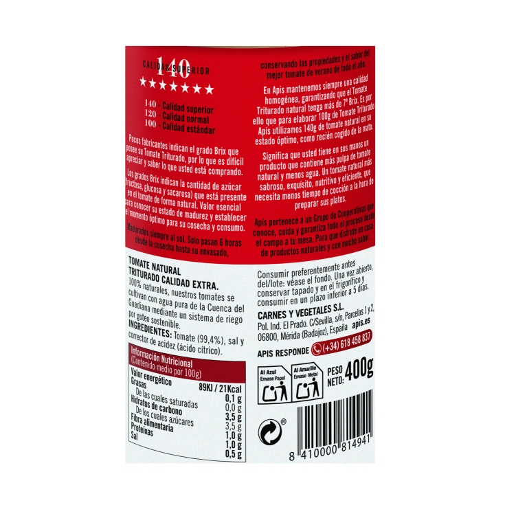 tomate triturado, 400g