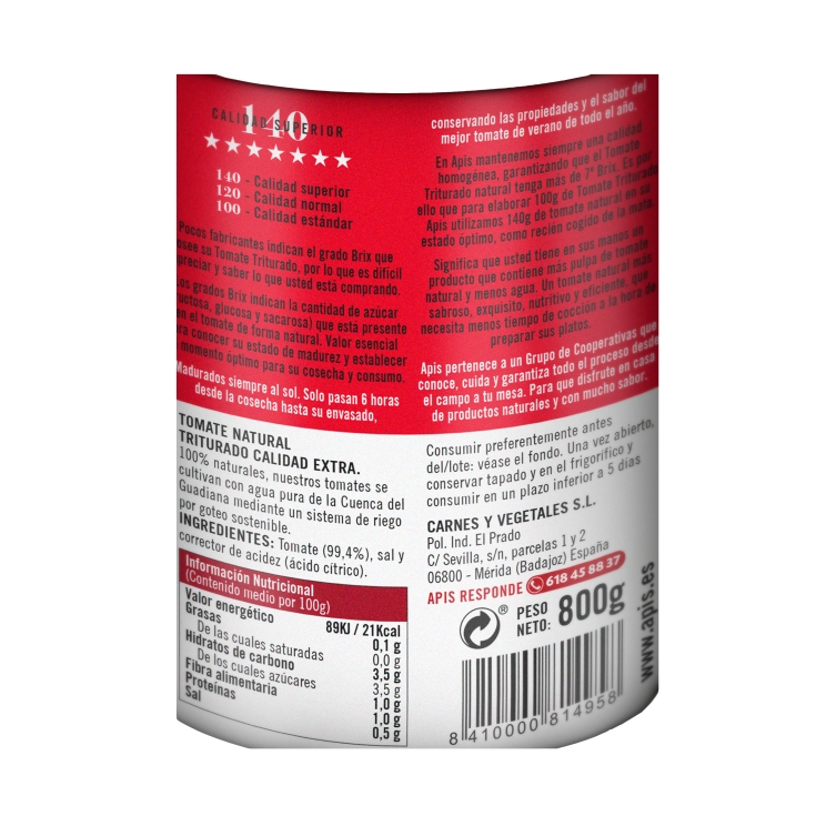 tomate triturado, 800g