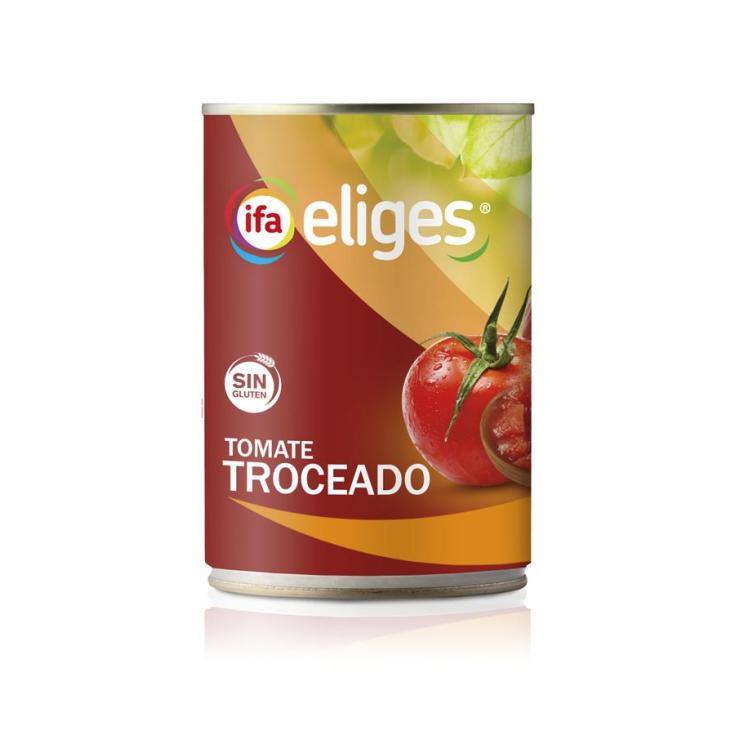 tomate natural troceado lata, 390g