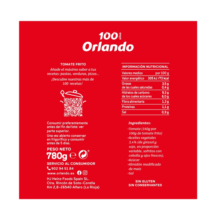 tomate frito brik, 780grs