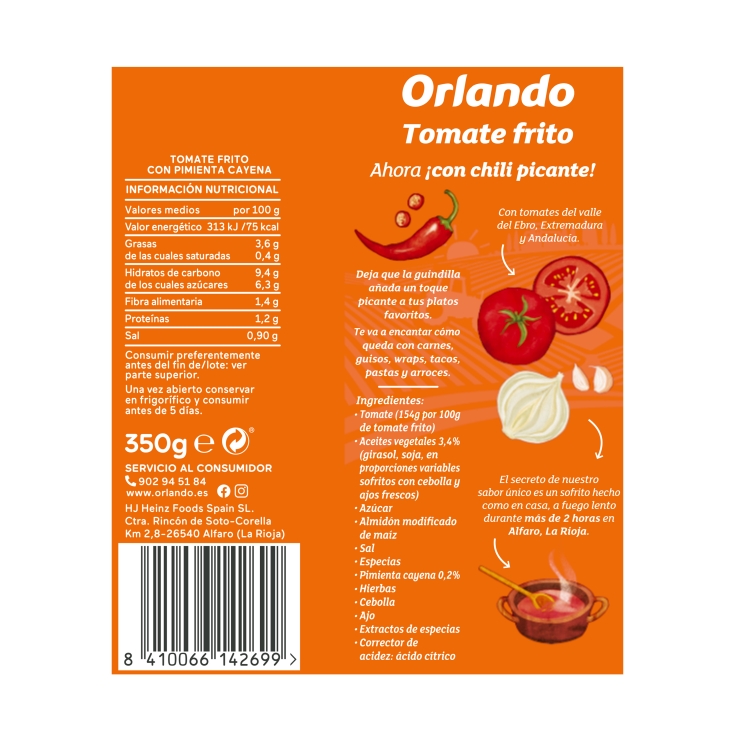 tomate frito con chili picante brik, 350g