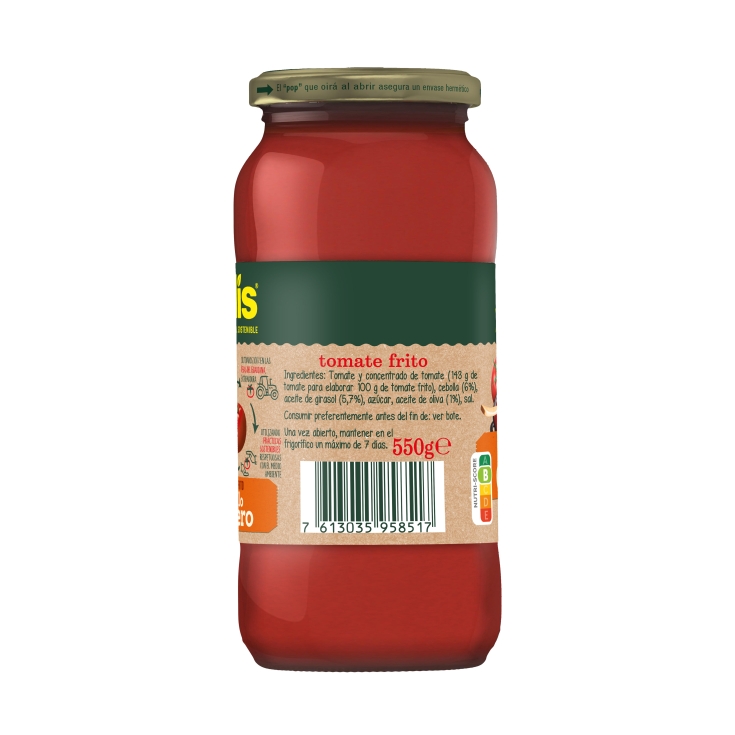 tomate frito casero, 550grs.