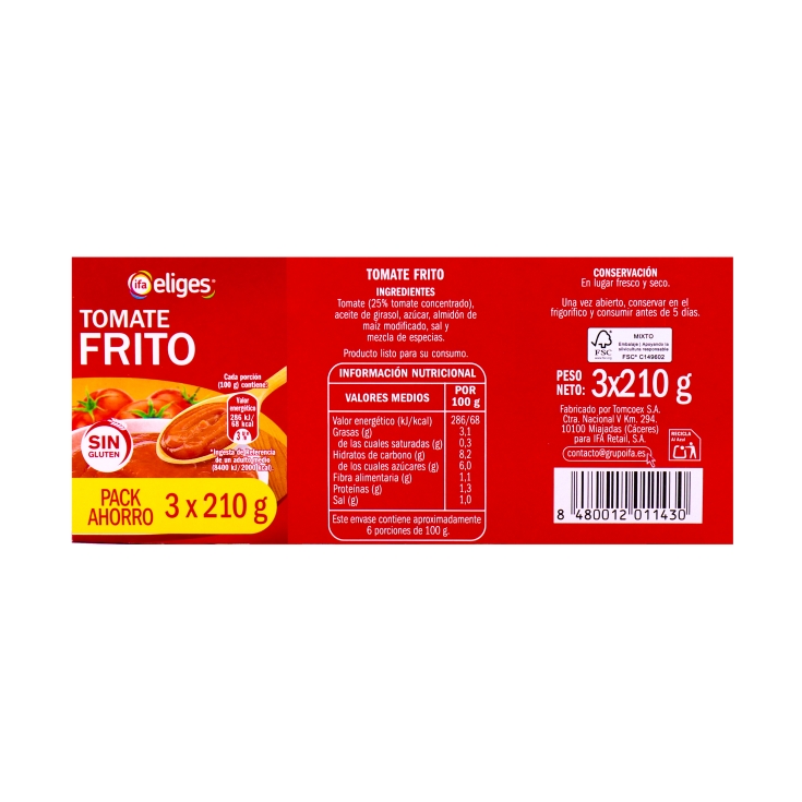tomate frito brik 210g, pack-3