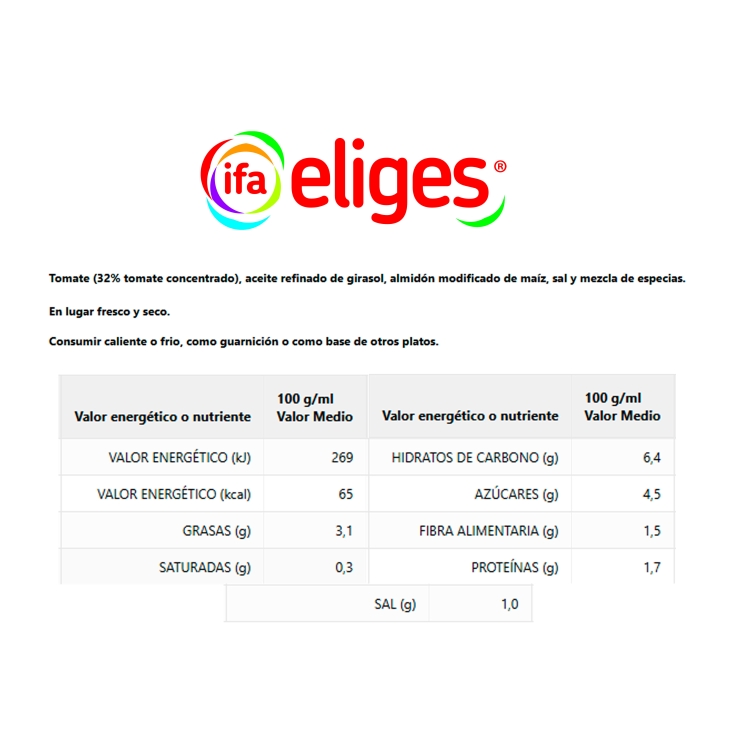tomate frito sin azúcar frasco, 560g