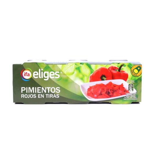 pimientos rojos en tiras lata 80g, pack-3
