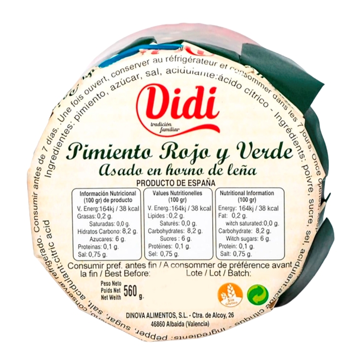 pimiento asado rojo/verde tiras, 560g