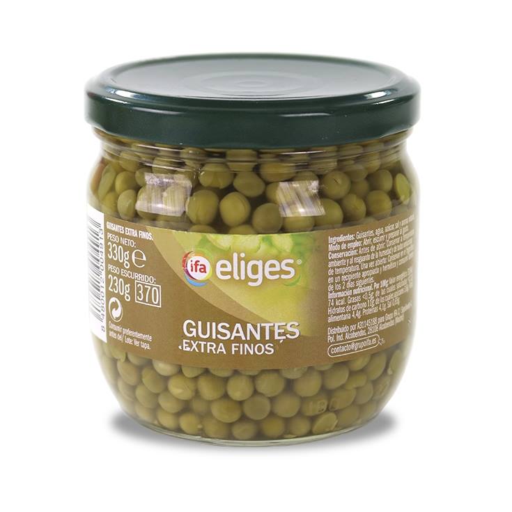 guisantes extra finos frasco, 330g