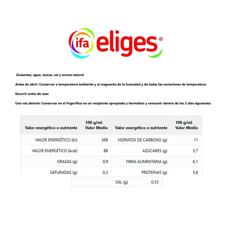 guisantes extra finos frasco, 330g