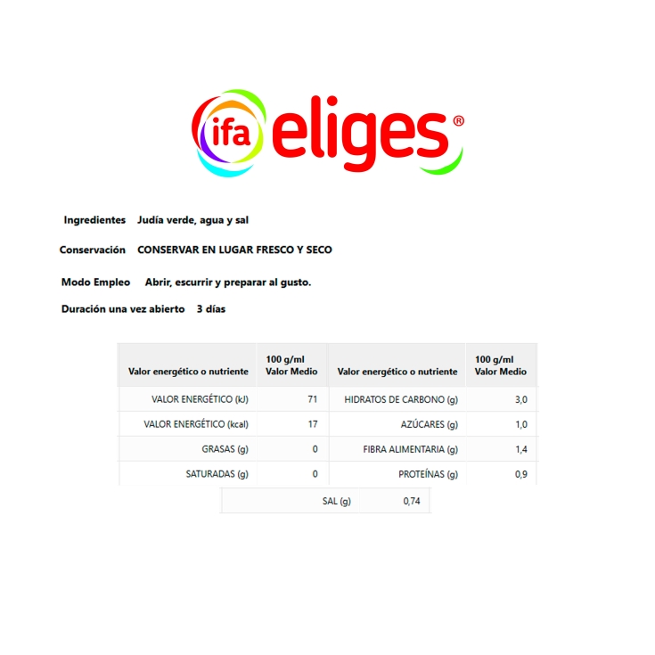 judías verdes finas, 660g