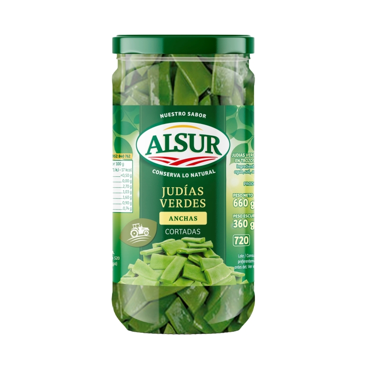 judías verdes anchas frasco, 360g